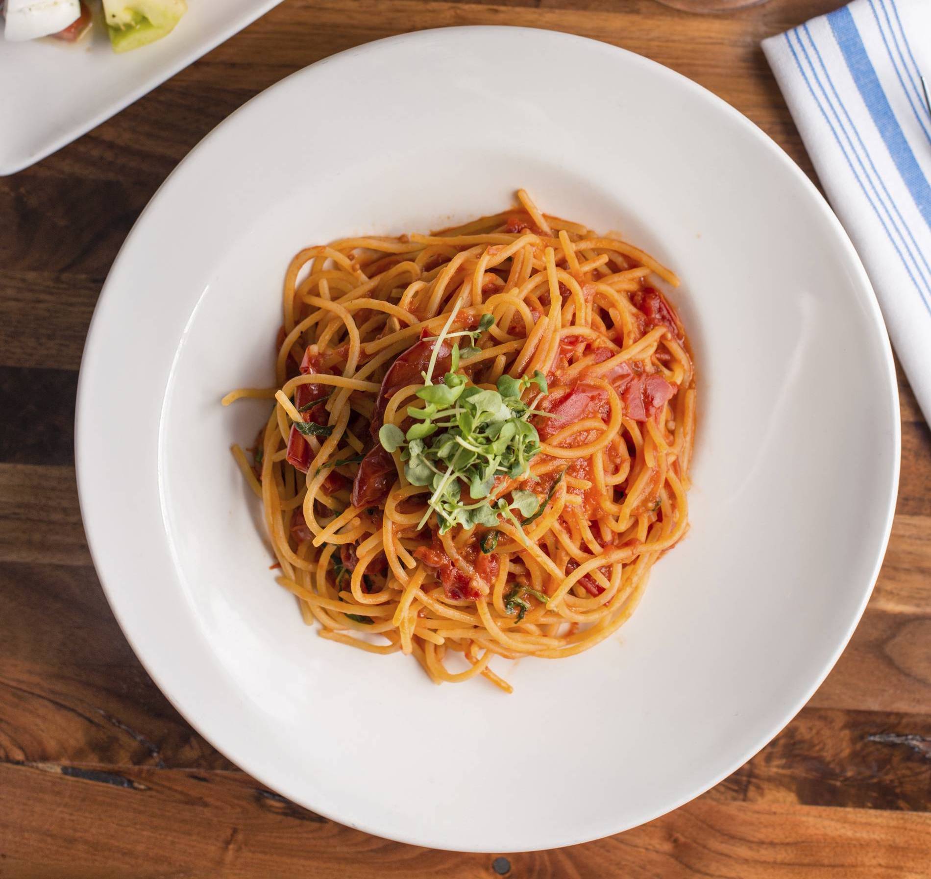 Spaghetti Pomodoro dish at Angelina's