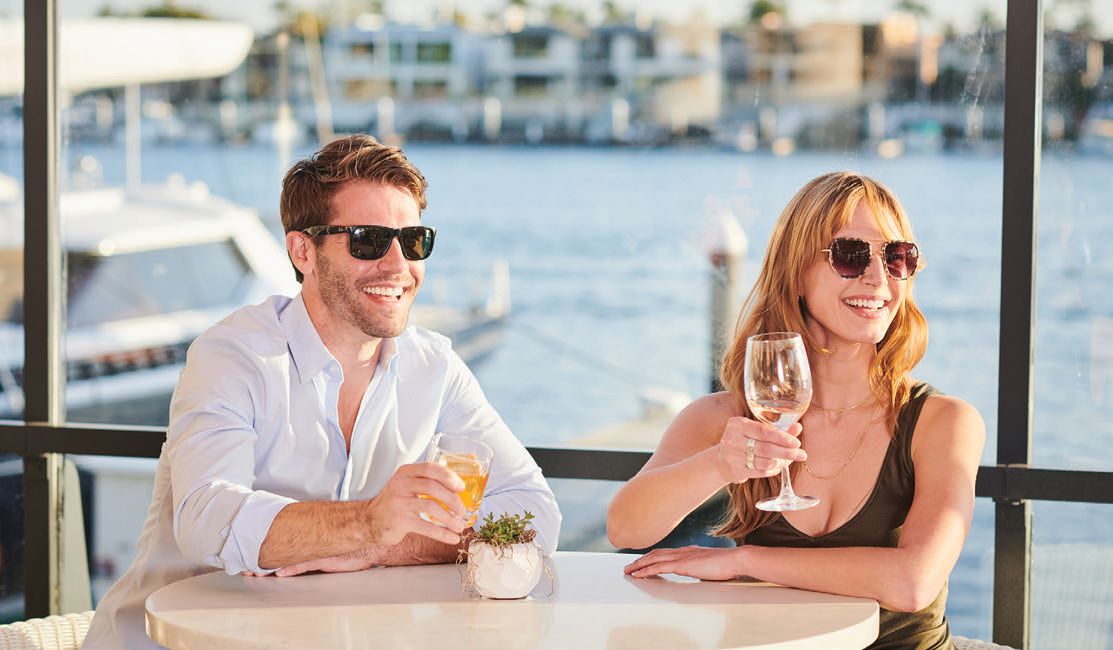 Enjoy wine and charcuterie with views of the Newport Harbor at A O Restaurant | Bar PHOTO COURTESY OF BRANDS