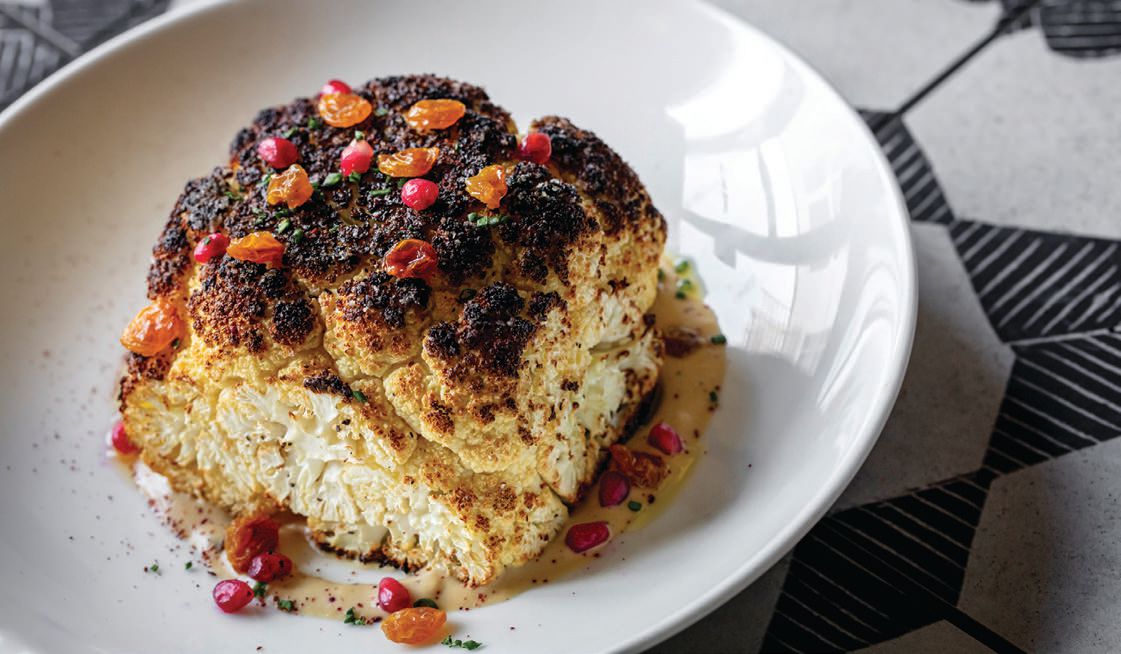 The roasted cauliflower steak at Old Brea Chop House is topped with a tahini dressing. PHOTO: BY BOB HODSON