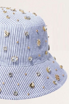 The Newport-exclusive Pacific-inspired jeweled bucket hat