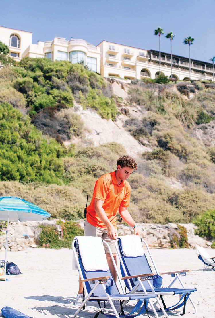 The Ritz-Carlton, Laguna Niguel’s beach concierge team will set up your chairs, towels and umbrellas PHOTO COURTESY OF BRAND