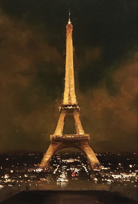Kyle Stuckey, “One Evening in Paris” (oil on canvas), 18 inches by 24 inches PHOTO COURTESY OF VANESSA ROTHE FINE ART