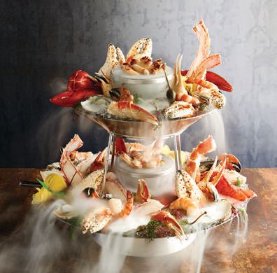 The seafood tower at Mastro’s Ocean Club. COURTESY OF BRANDS