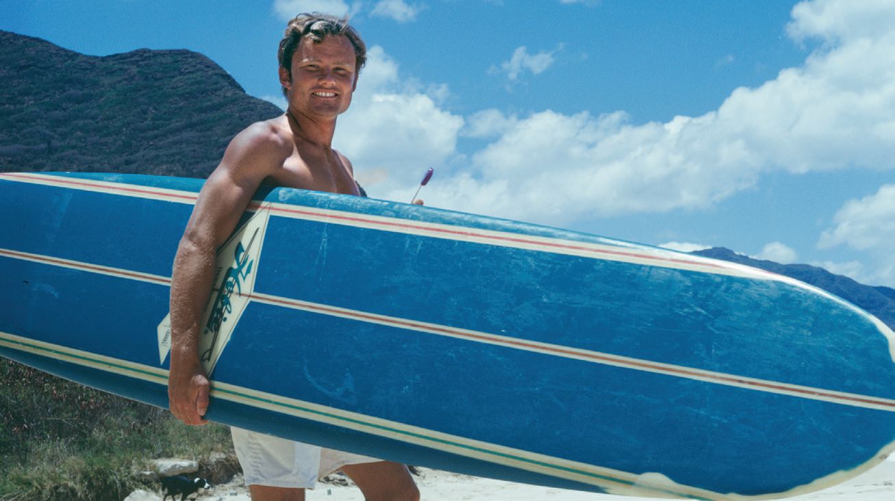 Corky Carroll was the first true professional surfer with paid endorsements. He won more than 100 surfing contests and was voted Surfer magazine’s No. 1 surfer in 1968 PHOTO COURTESY OF MACGILLIVRAY FREEMAN FILMS