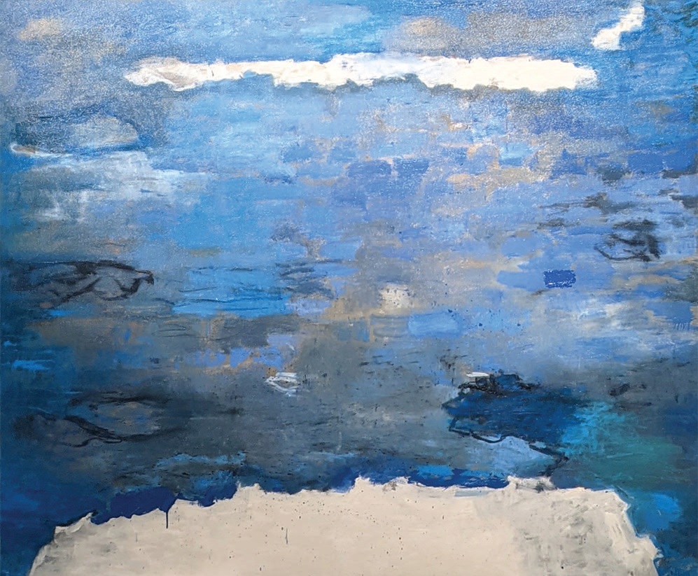 Kennedy Contemporary’s exhibit of 17 paintings by Leslie Allen includes “Glacial Drift, an elegy” (2020, oil on canvas), 60 inches by 72 inches PHOTO BY: DANA SPAETH PHOTOGRAPHY