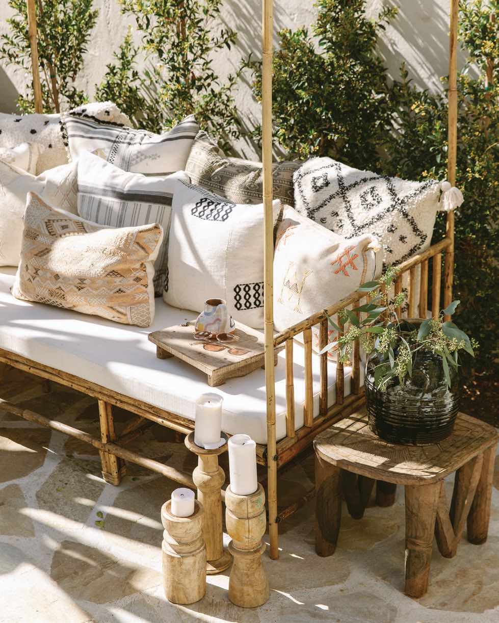 Serene patio furniture comes from Bali. PHOTO COURTESY OF ANGELA O’BRIEN