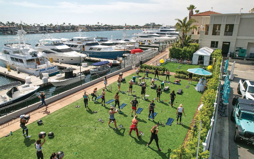 Balboa Bay Resort’s outdoor fitness classes take place just steps from the harbor. BY ZAC WALKER