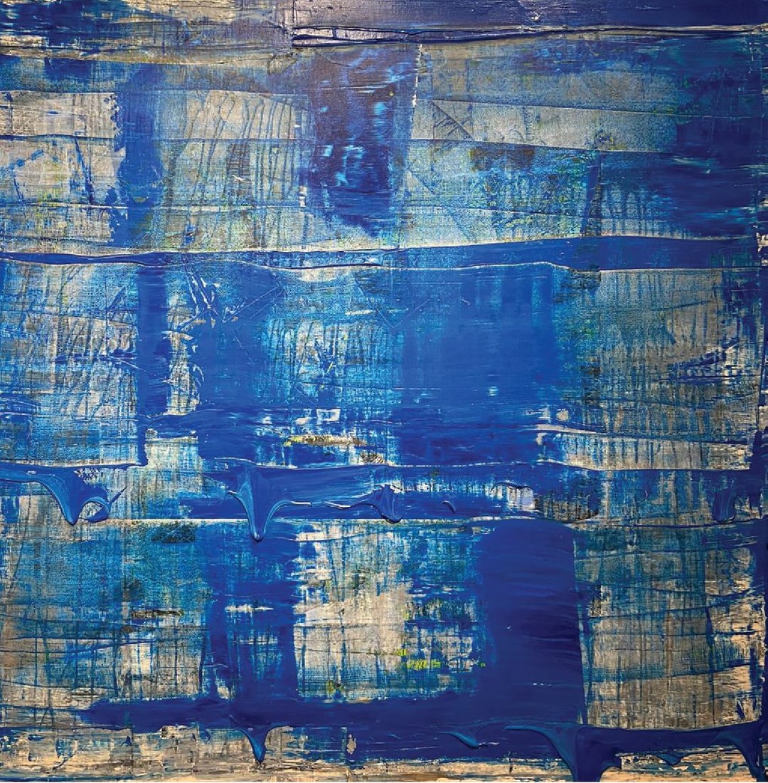 Joseph  Justus, “Blue Traces” is available  through Newport Beach’s new  Kennedy Contemporary gallery PHOTO: COURTESY OF KENNEDY CONTEMPORARY