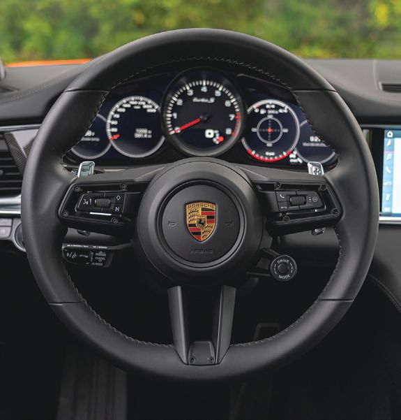 The newly designed multifunction steering wheel PHOTO COURTESY OF PORSCHE
