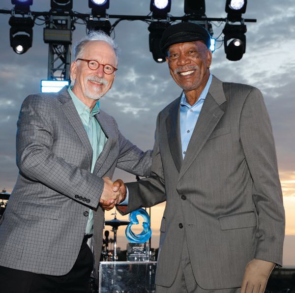 Oceana CEO Andrew Sharpless and evening honoree Morgan Freeman PHOTO: BY RYAN MILLER