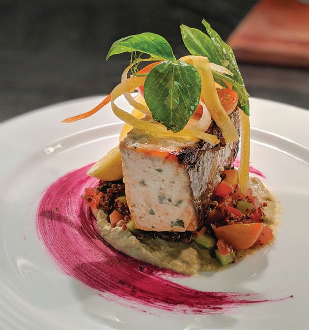 The king salmon dish at Boxwood PHOTO COURTESY OF THE LONDON WEST HOLLYWOOD AT BEVERLY HILLS
