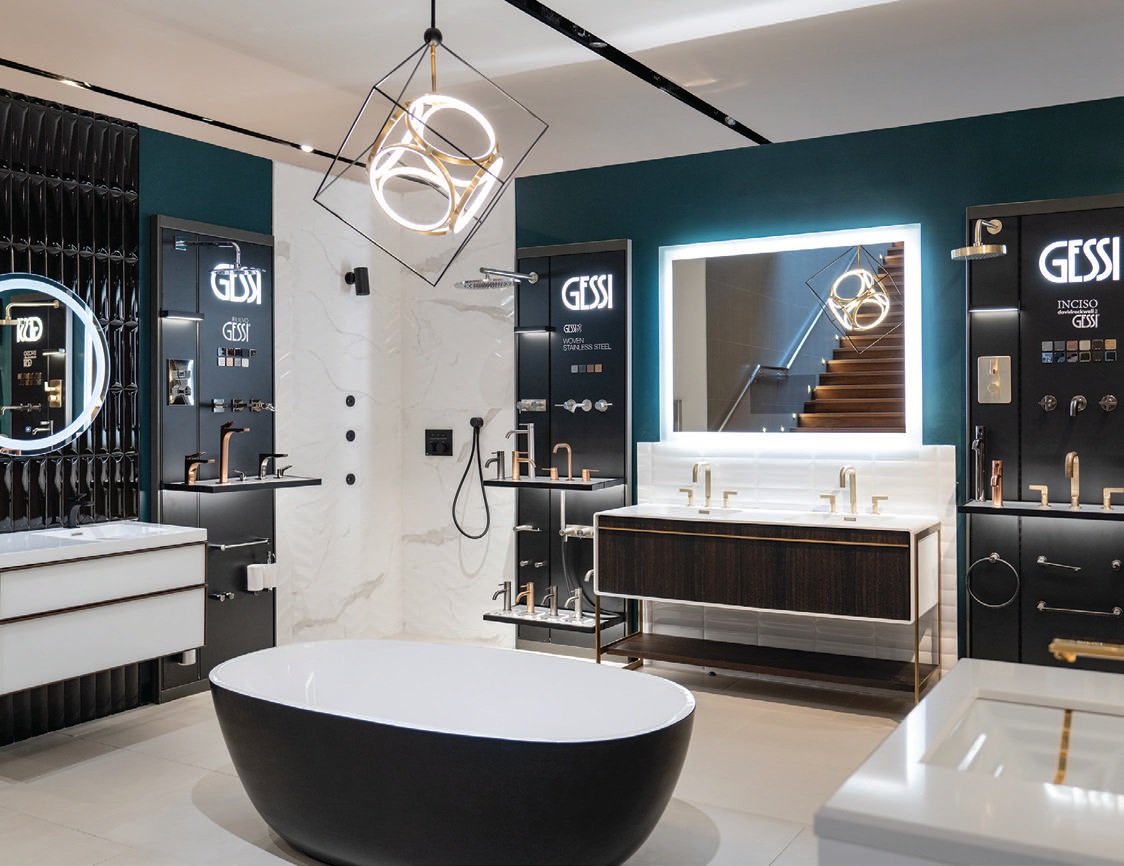 The Gessi display at Pirch showcases the brand’s premium bath and kitchen amenities PHOTO COURTESY OF BRANDS