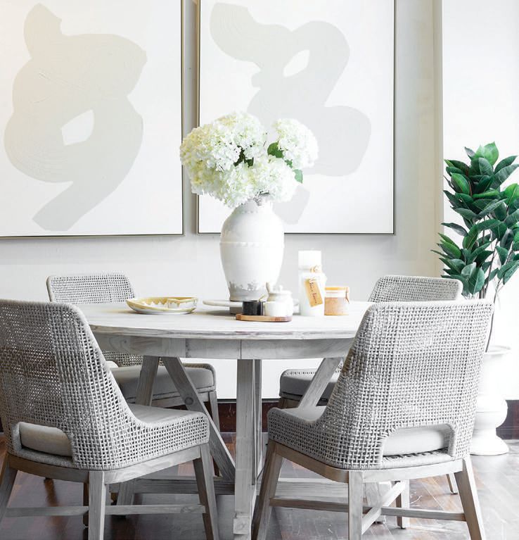 Take a seat in Tiffany Hunter Home & Design’s Tapestry dining chairs PHOTO BY DARLENE HALABY PHOTOGRAPHY