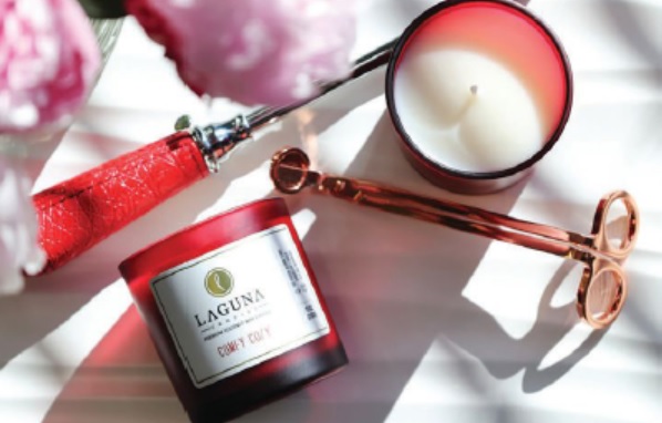 The Comfy Cozy candle from Sharie Hendricks’ Laguna Candles. Photo: BY CLARENCE HENDRICKS