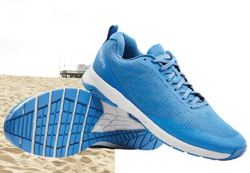 Hylete’s Circuit II Echo cross-training shoe in Baltic Blue and silver. PHOTO COURTESY OF BRANDS